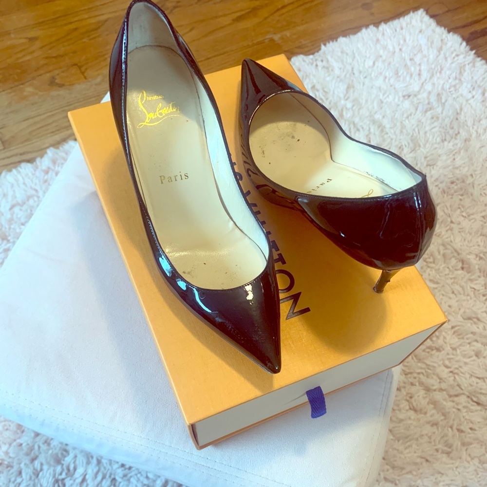 Louboutins black patent leather